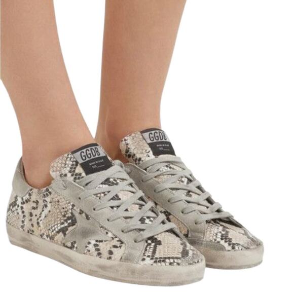 Golden Goose Women’s Snakeskin Animal Print Super Star Sneakers/Shoe | NEW/NIB!! - Picture 1 of 14